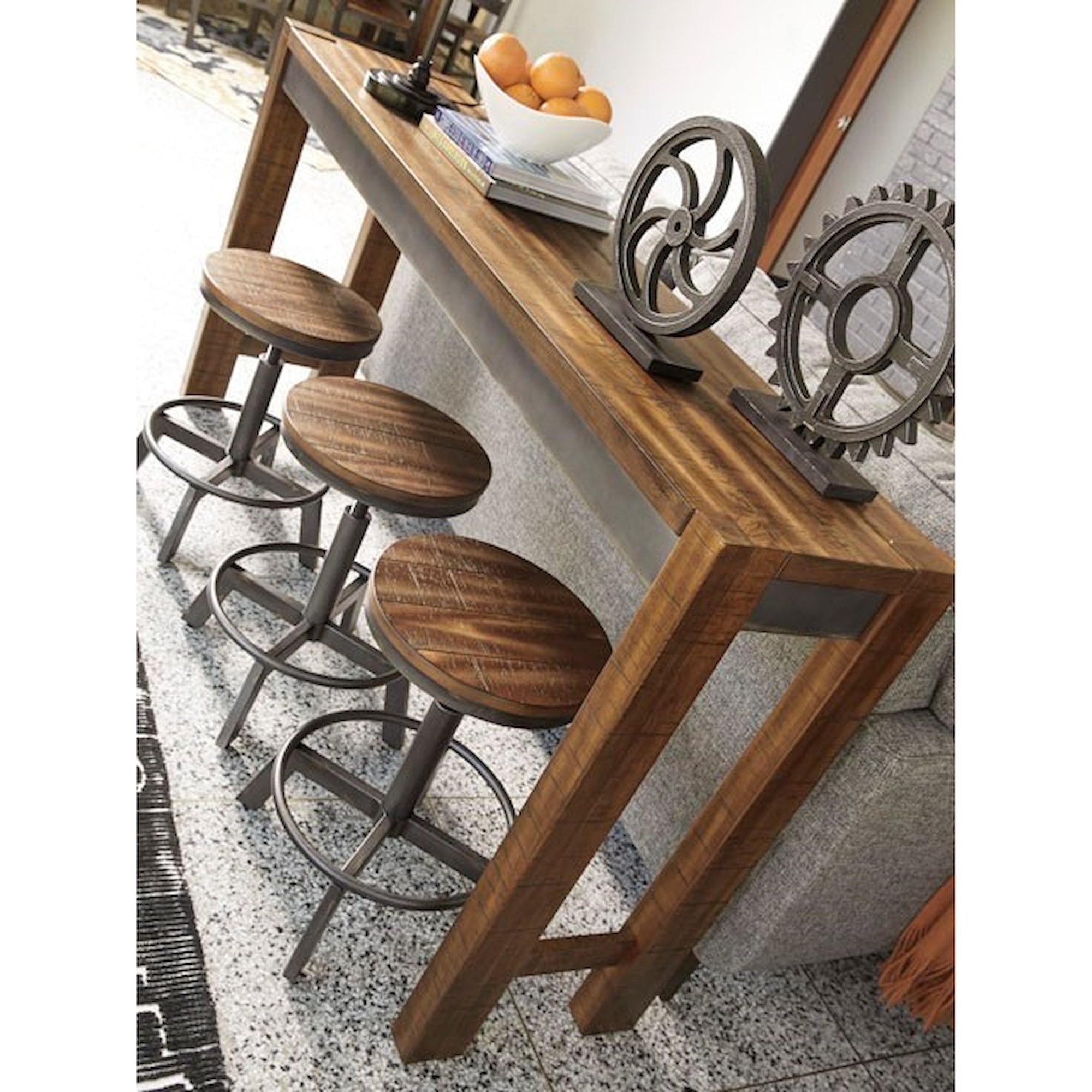 Signature Design by Ashley Torjin AFID44052 Rustic Long Counter Table